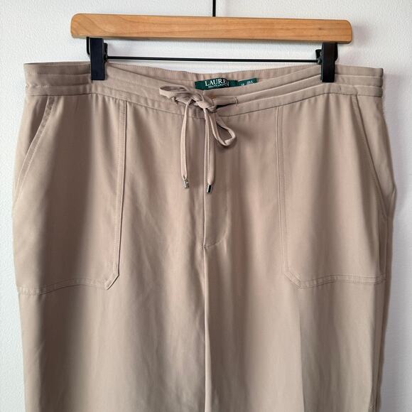 Lauren Ralph Lauren Women's Drawstring Jogger Pants Tan Size 12 - Picture 2 of 9